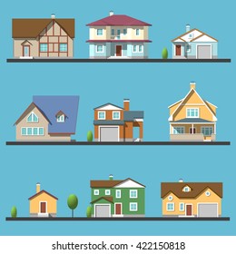 Colorful Flat Residential Houses