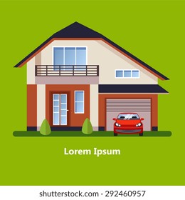 Colorful Flat Residential Houses vector