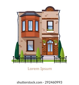 Colorful Flat Residential Houses vector