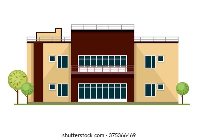 Colorful Flat Residential Houses vector 
on a white background