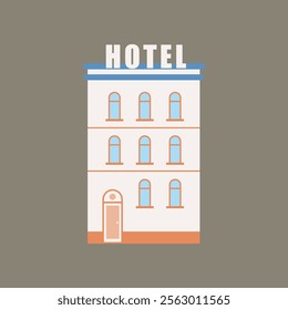 Colorful Flat Semi-Realistic Buildable Hotel