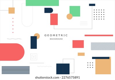 Fondo geométrico de formas planas coloridas