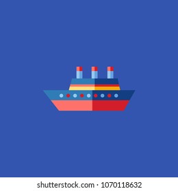 Colorful flat ship illustration