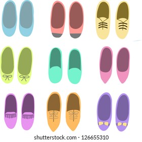 Colorful flat shoes