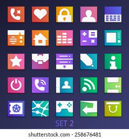 colorful flat square icons-set 2