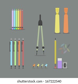Colorful flat stationaries
