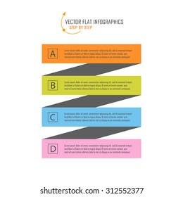 Colorful flat Step by Step infographic design. Vector Illustration.