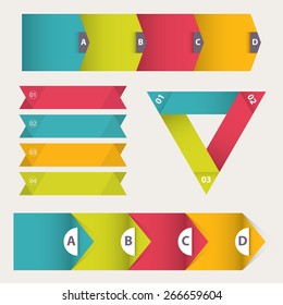 Colorful Flat Step by Step Infographics. Colorful set template. vector illustration