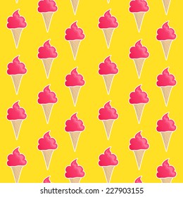 Colorful flat style ice cream seamless vector pattern 