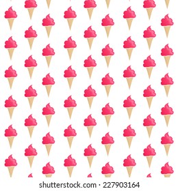 Colorful flat style ice cream seamless vector pattern 