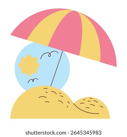 Ilustración vectorial de paraguas de estilo plano colorido