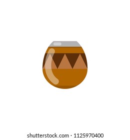 Colorful flat tea isolated on white background.