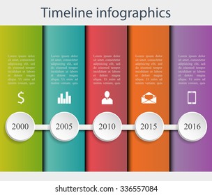 Colorful Flat Timeline Template / EPS10 Vector Illustration / can be use for web design, web elements, infographics, banners, advertising, applications