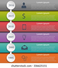 Farbige flache Zeitleiste Vorlage / EPS10 Vektorgrafik / kann für Web-Design, Web-Elemente, Infografiken, Banner, Werbung, Anwendungen verwendet werden
