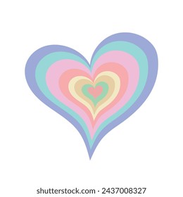 Ilustración plana colorida del corazón del vector. Emoji del corazón aislado sobre fondo blanco. Elemento de diseño plano mínimo para web o impresiones. Conjunto de iconos de corazones de colores, iconos, botones o elementos de diseño.  