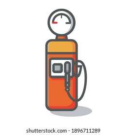 ilustración vectorial plana colorida, pequeña estación de gas