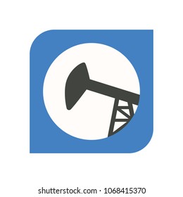 Colorful flat vector logo for oil and gas company, sucker rod pump, EPS10