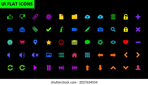 Iconos de ui de vector plano coloridos