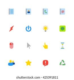 colorful flat web icon set for web design, user interface (UI), infographic and mobile application (apps)