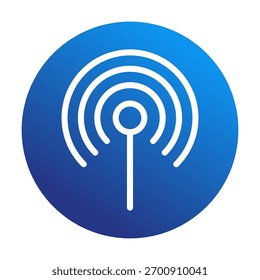 Ícone colorido de hotspot sem fio plano, mostrando compartilhamento de Internet móvel e conectividade moderna.