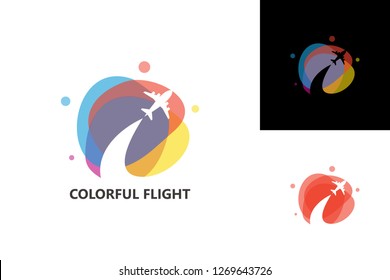 Colorful Flight Logo Template Design Vector, Emblem, Design Concept, Creative Symbol, Icon