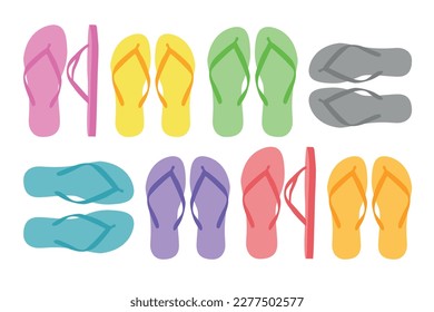 Colorful flip flap icons with bright color patterns on a white background