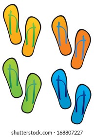 colorful flip flops