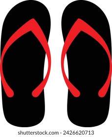 Colorful flip flops. Beach slippers. Sandals. Vector icon isolated on white background