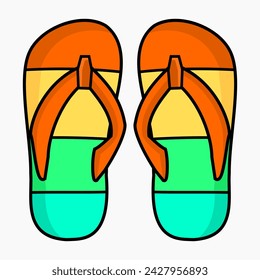 Colorful flip flops cartoon vector isolated