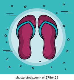 Colorful flip flops design