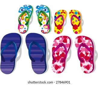 Colorful Flip Flops - family vacation