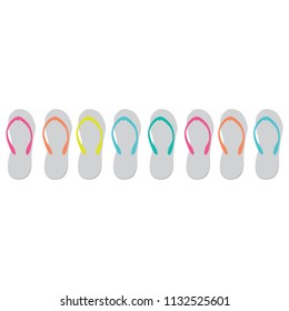 Colorful Flip Flops, icons set