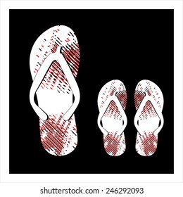 Colorful flip flops set