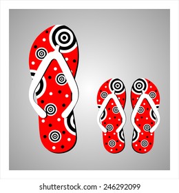 Colorful flip flops set