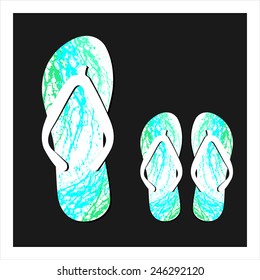 Colorful flip flops set