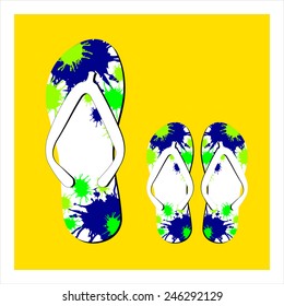 Colorful flip flops set