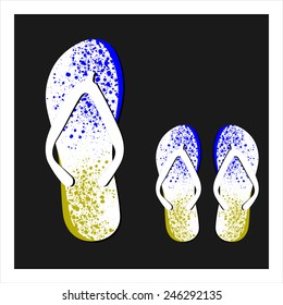 Colorful flip flops set
