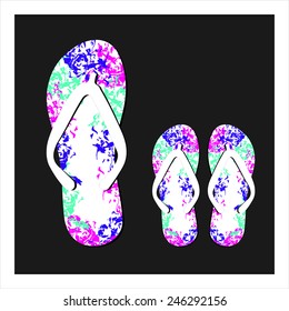 Colorful flip flops set