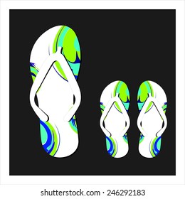 Colorful flip flops set