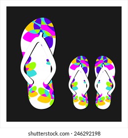 Colorful flip flops set