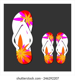 Colorful flip flops set