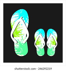 Colorful flip flops set