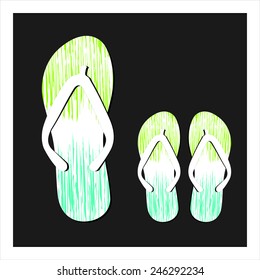 Colorful flip flops set