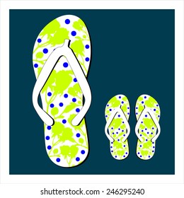 Colorful flip flops set