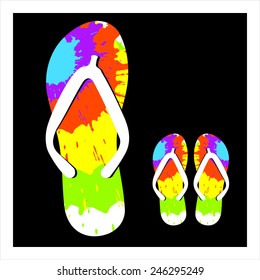 Colorful flip flops set