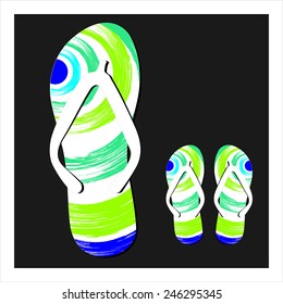 Colorful flip flops set