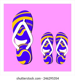 Colorful flip flops set