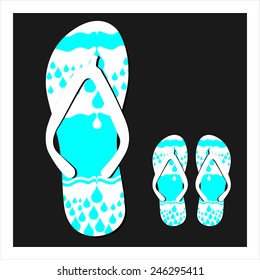 Colorful flip flops set