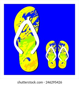 Colorful flip flops set
