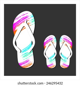 Colorful flip flops set